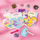 Einhorn Heart Diamantbesetztes Girlande Set, 4-teilig