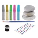 Farbe Mandala Dekorationsset mit Kieselsteinen und Aufklebern