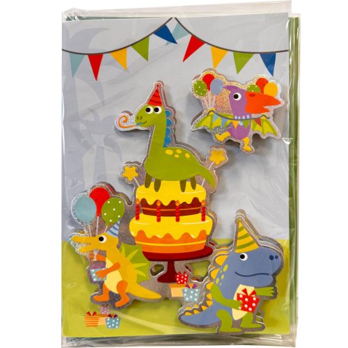 Dinosaurier Party 3D Grußkarte