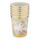 Einhorn Rainbow Pappbecher, 6 Stück, 250 ml