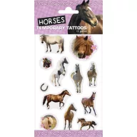 Tiere Flower Tattoo-Set mit 12 Pferdemotiven