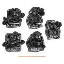 Paw Patrol Team scratch Gravur Aufkleber Set
