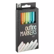 Farbe Metal Konturfilzstift Set, 6 Stück