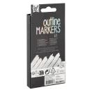 Farbe Metal Konturfilzstift Set, 6 Stück