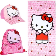 Hello Kitty Handtuch-, Sportbeutel- und Baseballcap-Set