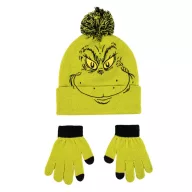 Der Grinch Smile Kinder Mütze + Handschuh-Set