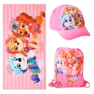   Paw Patrol Cool Girls Handtuch, Turnbeutel, Baseballkappe Set