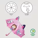 Gabby's Dollhouse Pink  Kinderregenschirm mit Griff Ø71 cm