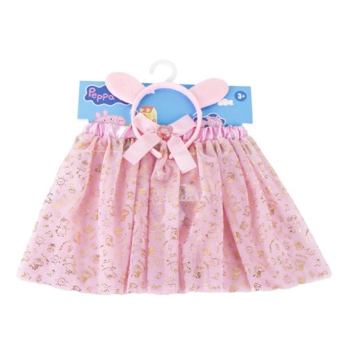 Peppa Wutz Gold Kinderrock und Stirnband-Set 3 - 8 Jahre / 98 - 128 cm