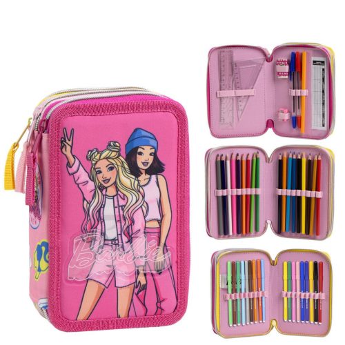 Barbie Bestie Vibes Gefülltes Federmäppchen, 3-stöckig
