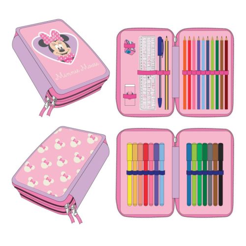 Disney Minnie  Heart zwei-etagiges gefülltes Mäppchen