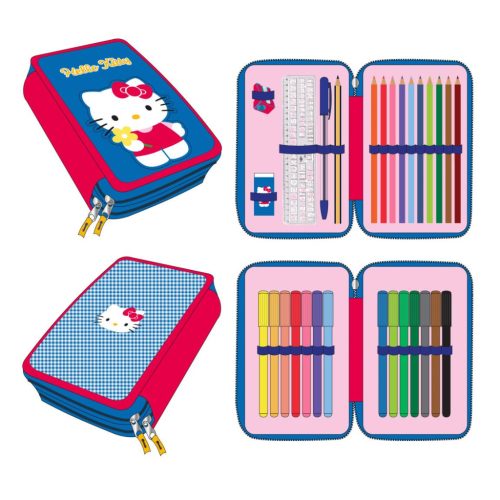 Hello Kitty Blue befülltes Federmäppchen mit 2 Fächern