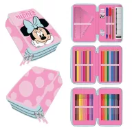   Disney Minnie Pink Dots gefülltes 3-stöckiges Federmäppchen Giotto
