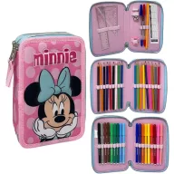   Disney Minnie Pink Dots gefülltes 3-stöckiges Federmäppchen Giotto
