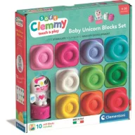   Farbe Clemmy Einhorn weiches Baustein-Set mit 10 Stück und Figur von Clementoni