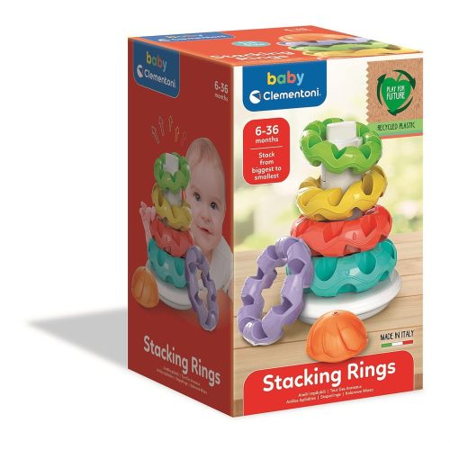 Farbe Stacking Rings 5-teiliges Pyramiden-Bauspiel Clementoni