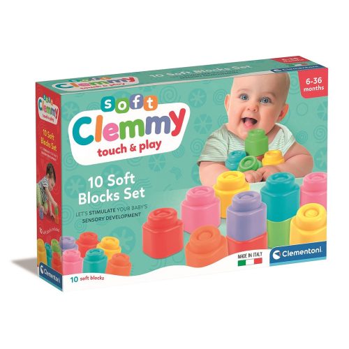 Farbe Clemmy 10-teilige weiche Bausteinset Clementoni