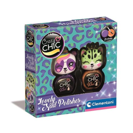 Crazy Chic Lovely Leopard Glitzer-Nagellack-Set Clementoni