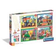 Fahrzeug Busy at Work Baufahrzeuge 4-in-1 Puzzle Clementoni