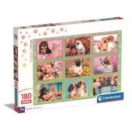 Tiere Puppies Collage 180-teiliges Clementoni Puzzle