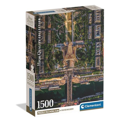 Städte Flying Over Paris 1500-teiliges Compact Puzzle Clementoni