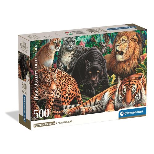 Tiere Wild Cats 500-teiliges Kompakt-Puzzle Clementoni