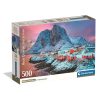Städte Hamnøy Norwegen 500-teiliges Compact-Puzzle Clementoni