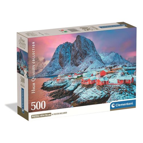 Städte Hamnøy Norwegen 500-teiliges Compact-Puzzle Clementoni