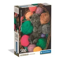 Katze Fluffy 500-teiliges Compact Puzzle Clementoni