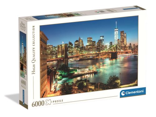 Städte Brooklyn Bridge Lights New York 6000-teiliges Compact-Puzzle Clementoni