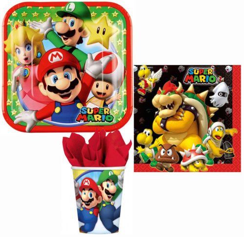 Super Mario Mushroom World Party Set 36 Stück 18 cm Teller