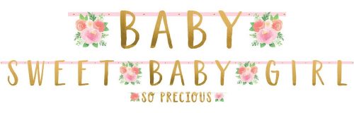 Floral Baby Sweet Baby Girl Papier Schrift 2-teiliges
