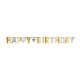 Happy Birthday Silver, Gold Riese Schrift 320 cm