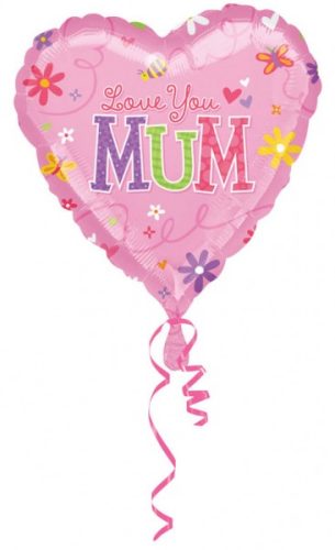 Love you Mom, Ich liebe dich Mutter Folienballon 43 cm