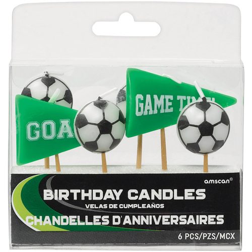 Football Goal, Fußball mini Kuchenkerze, Kerze Set 6 Stück