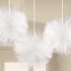 Farbe Hängende Tüll-Pompon-Dekoration Weiß 3er-Set