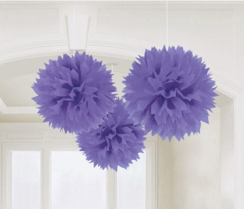 New Purple, Lila hängender Pompon Dekoration 3 Stück