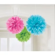 Farbe Multicolour hängende Pom Pom Dekoration 3er-Set