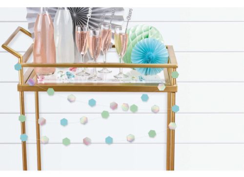 Farbe Schimmernde Party Mini-Girlande 213 cm 6er-Set