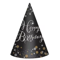 Geburtstag Happy Birthday Gold Partyhut, 6 Stk