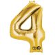 Gold, Goldriese Nummer 4 Folienballon 91*60 cm