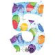 Nummer Streamers Riesen-Zahl Folienballon 5, 58*83 cm