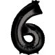 Nummer Black Riesen-Zahlen-Folienballon 6, 86*55 cm