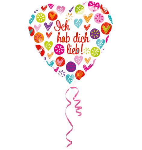 Liebe Ich hab dich lieb Folienballon 43 cm