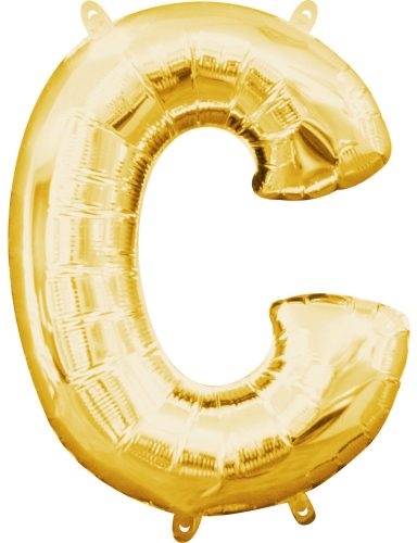Mini Buchstabe C FolienLuftballon, Gold 33*22 cm