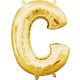Gold, Gold Mini-Buchstabe C Folienballon 33 cm