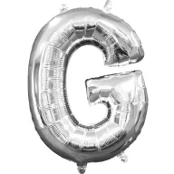 Buchstabe Mini G Buchstaben Folienballon, Silber 33 cm