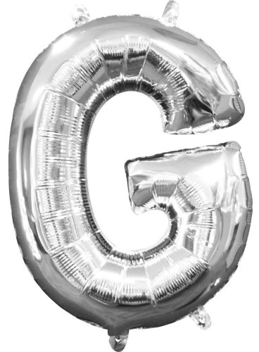 Mini Buchstabe G FolienLuftballon, Silber 33*22 cm