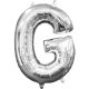 Mini Buchstabe G Folienballon, silver 33 cm