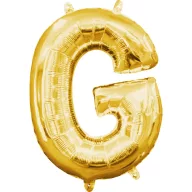   Buchstabe Gold, Goldfarbener mini G Buchstabe Folienballon 33 cm